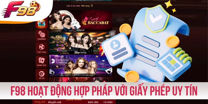 F98 hoạt động hợp pháp với giấy phép uy tín